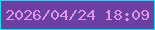 文字の大きさ：4、枠の色：18e0f1、背景の色：6c3fa3、文字の色：df95ea 無料ブログパーツのブログ時計