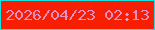 文字の大きさ：5、枠の色：18e2e1、背景の色：f81e00、文字の色：e690c4 無料ブログパーツのブログ時計