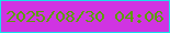文字の大きさ：5、枠の色：18e2e8、背景の色：d034e2、文字の色：5c9e05 無料ブログパーツのブログ時計