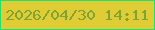 文字の大きさ：2、枠の色：18e46f、背景の色：e0cc34、文字の色：7ca535 無料ブログパーツのブログ時計