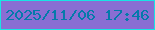 文字の大きさ：2、枠の色：18e4e4、背景の色：896ed3、文字の色：047aab 無料ブログパーツのブログ時計
