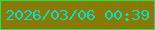 文字の大きさ：4、枠の色：18e64f、背景の色：8a7902、文字の色：00e1cc 無料ブログパーツのブログ時計