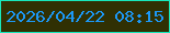 文字の大きさ：5、枠の色：18e6bb、背景の色：303003、文字の色：1c98f6 無料ブログパーツのブログ時計