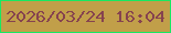 文字の大きさ：2、枠の色：18e861、背景の色：c19f49、文字の色：86434f 無料ブログパーツのブログ時計