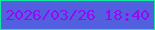 文字の大きさ：4、枠の色：18e89e、背景の色：5260df、文字の色：950af5 無料ブログパーツのブログ時計