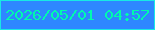文字の大きさ：2、枠の色：18e9e4、背景の色：2e87ff、文字の色：00faae 無料ブログパーツのブログ時計