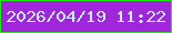 文字の大きさ：4、枠の色：18ed08、背景の色：9f26da、文字の色：c8f2ff 無料ブログパーツのブログ時計