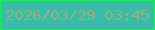 文字の大きさ：5、枠の色：18ed5b、背景の色：3abba8、文字の色：91b483 無料ブログパーツのブログ時計