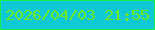 文字の大きさ：1、枠の色：18ee4c、背景の色：0fc9d5、文字の色：6fea1f 無料ブログパーツのブログ時計
