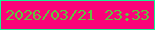 文字の大きさ：1、枠の色：18f192、背景の色：fa0379、文字の色：60c53e 無料ブログパーツのブログ時計