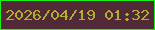 文字の大きさ：3、枠の色：18f217、背景の色：512937、文字の色：b1af32 無料ブログパーツのブログ時計