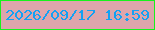 文字の大きさ：4、枠の色：18f21c、背景の色：dea5ab、文字の色：13a1f4 無料ブログパーツのブログ時計