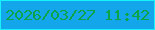 文字の大きさ：1、枠の色：18f2fd、背景の色：14a6eb、文字の色：0ca447 無料ブログパーツのブログ時計
