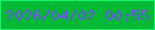 文字の大きさ：2、枠の色：18f36a、背景の色：04b934、文字の色：6b4ff1 無料ブログパーツのブログ時計