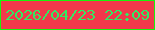 文字の大きさ：3、枠の色：18f40b、背景の色：f1394b、文字の色：33e962 無料ブログパーツのブログ時計