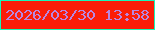 文字の大きさ：3、枠の色：18f7b9、背景の色：fb1d08、文字の色：b887e0 無料ブログパーツのブログ時計