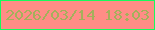文字の大きさ：5、枠の色：18fa5c、背景の色：ff8d86、文字の色：a4b05b 無料ブログパーツのブログ時計