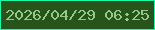 文字の大きさ：1、枠の色：18faab、背景の色：27541a、文字の色：94ca84 無料ブログパーツのブログ時計