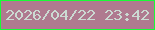 文字の大きさ：1、枠の色：18fc36、背景の色：af7a8f、文字の色：cbdad2 無料ブログパーツのブログ時計