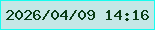 文字の大きさ：2、枠の色：18fcef、背景の色：c5e7e6、文字の色：0a3b15 無料ブログパーツのブログ時計