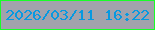 文字の大きさ：1、枠の色：18fe28、背景の色：a2a2ac、文字の色：0799e1 無料ブログパーツのブログ時計