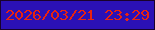 文字の大きさ：1、枠の色：19022c、背景の色：2b11b6、文字の色：e92310 無料ブログパーツのブログ時計