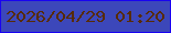 文字の大きさ：4、枠の色：1902f1、背景の色：3c47ba、文字の色：572b05 無料ブログパーツのブログ時計
