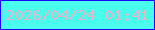 文字の大きさ：1、枠の色：1905f7、背景の色：4afeed、文字の色：eab6ca 無料ブログパーツのブログ時計