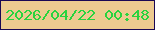 文字の大きさ：2、枠の色：190754、背景の色：ecca90、文字の色：29d33e 無料ブログパーツのブログ時計