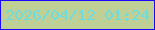 文字の大きさ：1、枠の色：1907fe、背景の色：bfd097、文字の色：6cdce0 無料ブログパーツのブログ時計