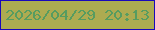 文字の大きさ：3、枠の色：1908bb、背景の色：adab51、文字の色：579c60 無料ブログパーツのブログ時計