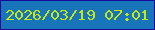 文字の大きさ：3、枠の色：19099a、背景の色：1875b9、文字の色：c6e812 無料ブログパーツのブログ時計