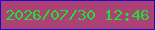 文字の大きさ：2、枠の色：190aca、背景の色：ac4175、文字の色：1ae433 無料ブログパーツのブログ時計