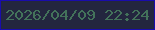 文字の大きさ：1、枠の色：190cac、背景の色：23263f、文字の色：43725a 無料ブログパーツのブログ時計