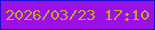 文字の大きさ：1、枠の色：190dd0、背景の色：9b10e6、文字の色：c4a328 無料ブログパーツのブログ時計