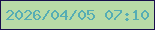 文字の大きさ：5、枠の色：190e4c、背景の色：b9dba7、文字の色：56adb4 無料ブログパーツのブログ時計