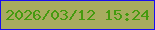 文字の大きさ：4、枠の色：190ef0、背景の色：a8ac5f、文字の色：459a0f 無料ブログパーツのブログ時計