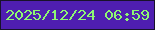 文字の大きさ：3、枠の色：19122b、背景の色：4f1eb1、文字の色：8ef573 無料ブログパーツのブログ時計
