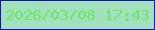 文字の大きさ：1、枠の色：1912b8、背景の色：a2e1bd、文字の色：6be665 無料ブログパーツのブログ時計