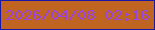 文字の大きさ：1、枠の色：1917a8、背景の色：c06422、文字の色：9a45df 無料ブログパーツのブログ時計