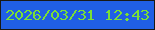 文字の大きさ：5、枠の色：191915、背景の色：205fe5、文字の色：7adf36 無料ブログパーツのブログ時計