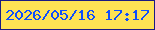 文字の大きさ：2、枠の色：191a84、背景の色：fee254、文字の色：0f4efd 無料ブログパーツのブログ時計