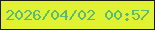 文字の大きさ：3、枠の色：191b14、背景の色：e1f233、文字の色：57ba77 無料ブログパーツのブログ時計