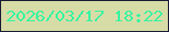 文字の大きさ：5、枠の色：191b34、背景の色：d7dca7、文字の色：35f4a2 無料ブログパーツのブログ時計