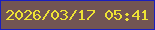 文字の大きさ：5、枠の色：191ebe、背景の色：725553、文字の色：eee335 無料ブログパーツのブログ時計