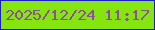 文字の大きさ：3、枠の色：191fc1、背景の色：85e50e、文字の色：8e4e9a 無料ブログパーツのブログ時計