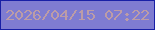 文字の大きさ：4、枠の色：1920a6、背景の色：7f7cd1、文字の色：bc9ca7 無料ブログパーツのブログ時計