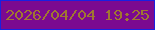 文字の大きさ：5、枠の色：1920e1、背景の色：7b0a90、文字の色：a07731 無料ブログパーツのブログ時計