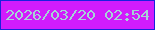 文字の大きさ：4、枠の色：1921de、背景の色：d11cfc、文字の色：a6d3d6 無料ブログパーツのブログ時計