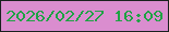文字の大きさ：3、枠の色：19221f、背景の色：da8dcf、文字の色：1ea244 無料ブログパーツのブログ時計